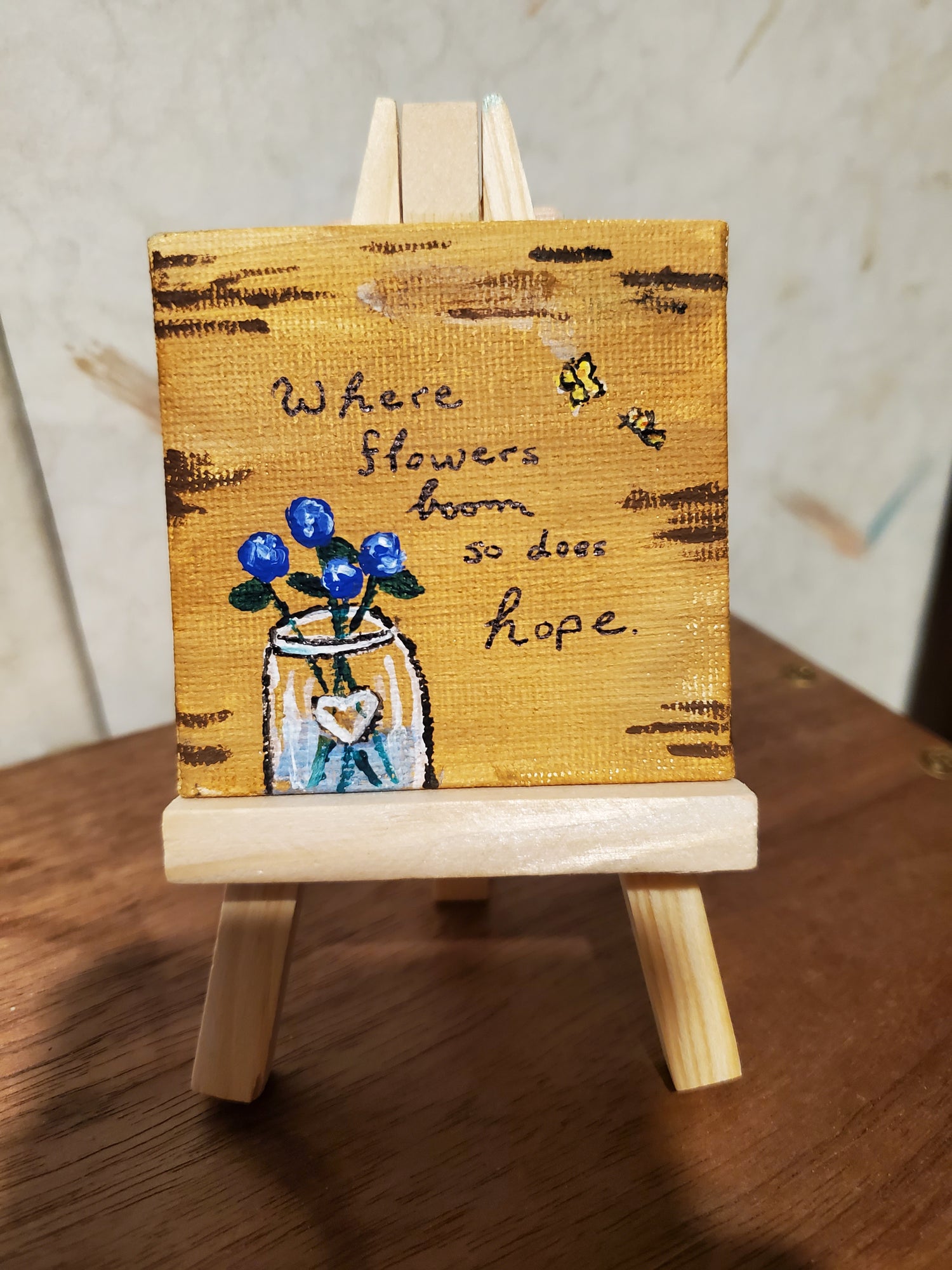 Customized mini canvas with easel