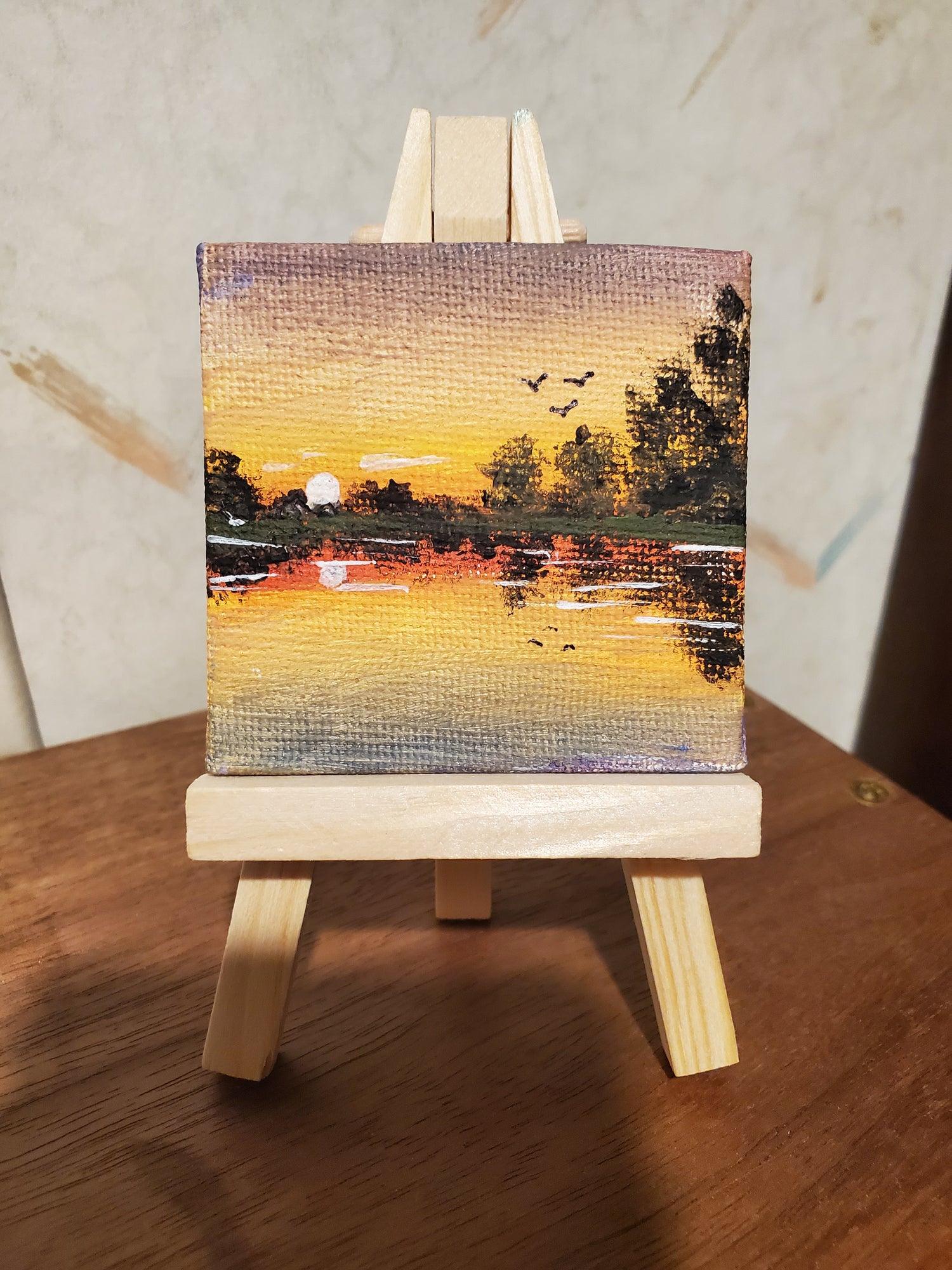 Easel Painting Mini Canvas, Small Easel Stand Pictures